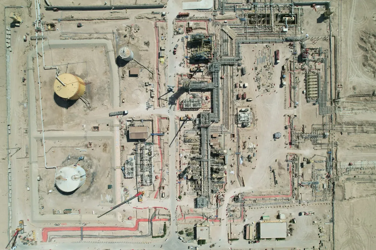 Aerial view of CPF-1 process facilities and tank areas